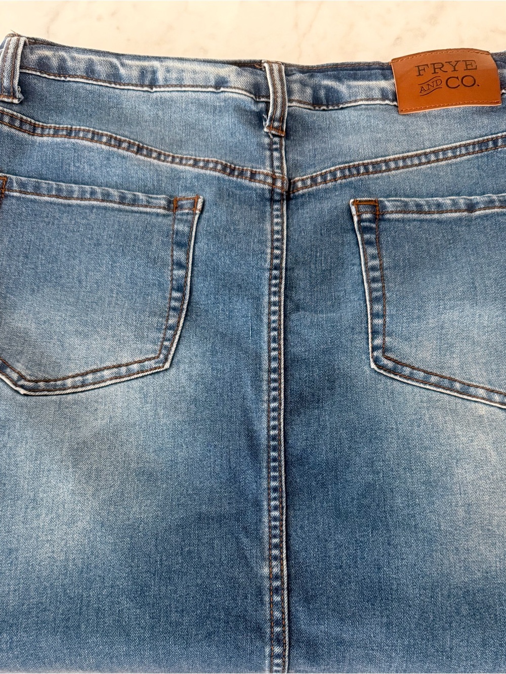 FRYE & Co. Women’s Jean Denim boot skirt cowgirl boho western ranch SZ S 4 - Picture 4 of 7